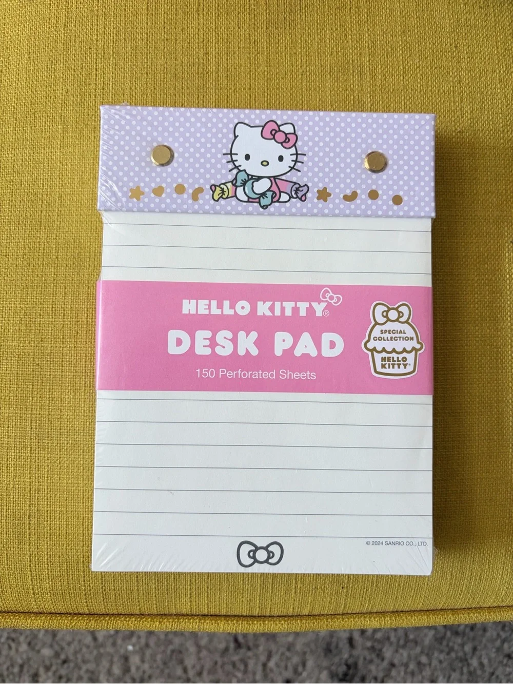 Hello Kitty Lavender & Pink Lined Desk Pad
